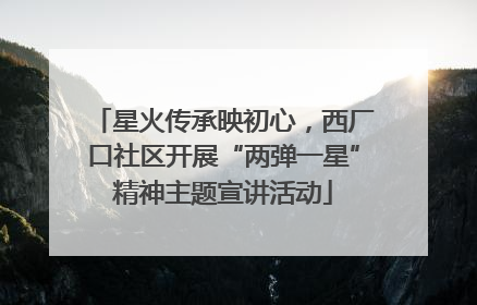 星火传承映初心，西厂口社区开展“两弹一星”精神主题宣讲活动