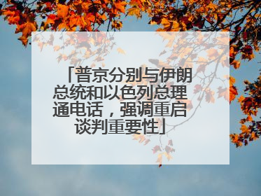 普京分别与伊朗总统和以色列总理通电话，强调重启谈判重要性