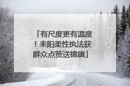 有尺度更有温度！耒阳柔性执法获群众点赞送锦旗