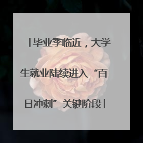 毕业季临近，大学生就业陆续进入“百日冲刺”关键阶段