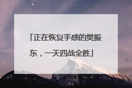 正在恢复手感的樊振东，一天四战全胜