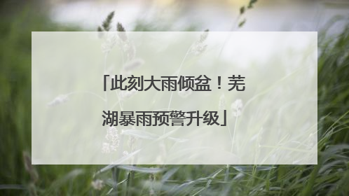 此刻大雨倾盆！芜湖暴雨预警升级