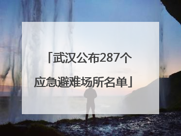 武汉公布287个应急避难场所名单