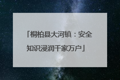 桐柏县大河镇：安全知识浸润千家万户