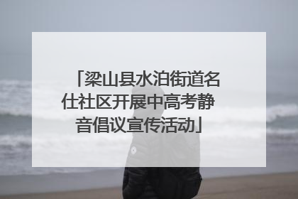 梁山县水泊街道名仕社区开展中高考静音倡议宣传活动