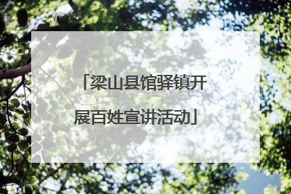 梁山县馆驿镇开展百姓宣讲活动