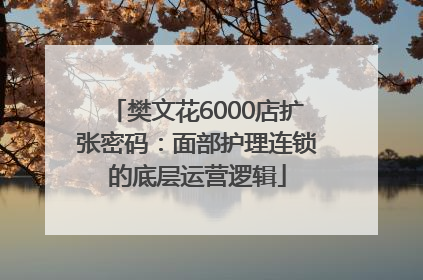 樊文花6000店扩张密码：面部护理连锁的底层运营逻辑