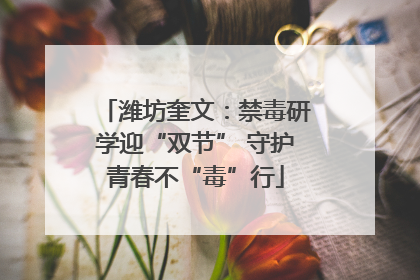 潍坊奎文：禁毒研学迎“双节” 守护青春不“毒”行