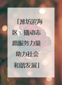 潍坊滨海区：撬动志愿服务力量 助力社会和谐发展