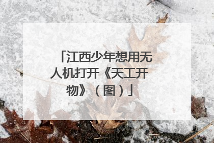 江西少年想用无人机打开《天工开物》（图）