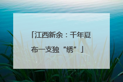 江西新余：千年夏布一支独“绣”