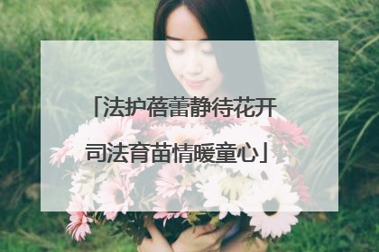 法护蓓蕾静待花开 司法育苗情暖童心