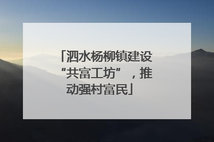 泗水杨柳镇建设“共富工坊”，推动强村富民