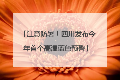 注意防暑！四川发布今年首个高温蓝色预警
