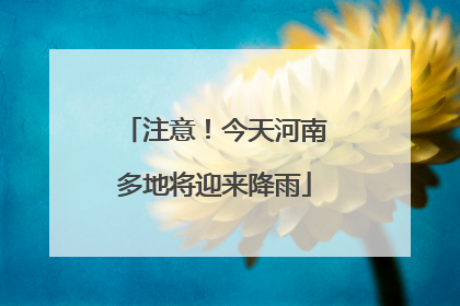 注意！今天河南多地将迎来降雨
