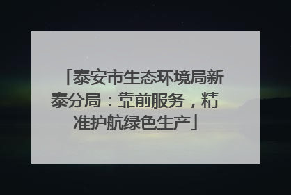 泰安市生态环境局新泰分局：靠前服务，精准护航绿色生产