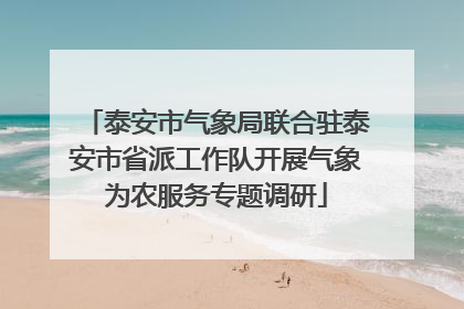 泰安市气象局联合驻泰安市省派工作队开展气象为农服务专题调研