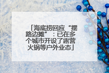 海底捞回应“摆路边摊”：已在多个城市开设了露营火锅等户外业态