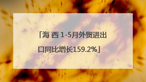 海 西 1-5月外贸进出口同比增长159.2%