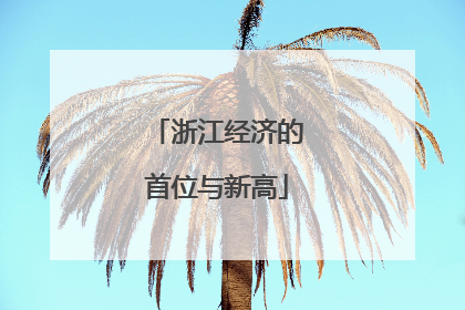 浙江经济的首位与新高