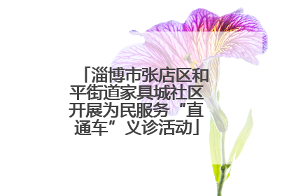 淄博市张店区和平街道家具城社区开展为民服务“直通车”义诊活动