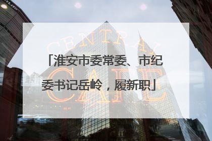 淮安市委常委、市纪委书记岳岭，履新职