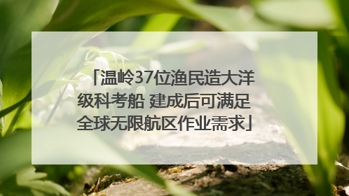 温岭37位渔民造大洋级科考船 建成后可满足全球无限航区作业需求