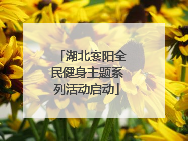 湖北襄阳全民健身主题系列活动启动