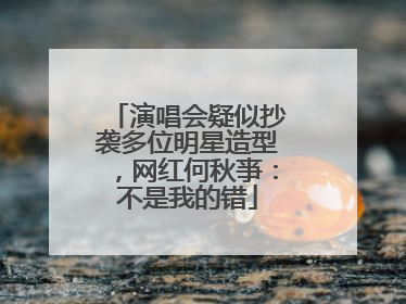 演唱会疑似抄袭多位明星造型，网红何秋亊：不是我的错