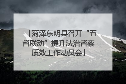 菏泽东明县召开“五督联动”提升法治督察质效工作动员会
