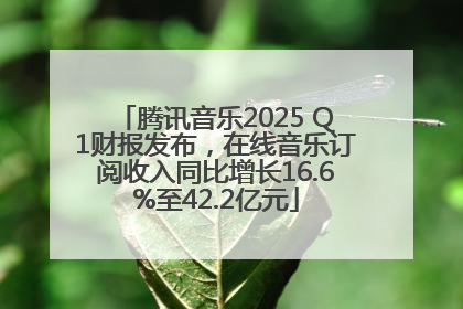 腾讯音乐2025 Q1财报发布，在线音乐订阅收入同比增长16.6%至42.2亿元