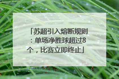 苏超引入熔断规则：单场净胜球超过8个，比赛立即终止