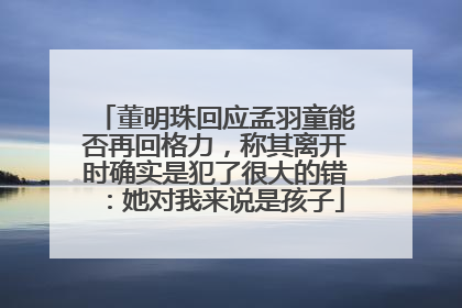 董明珠回应孟羽童能否再回格力，称其离开时确实是犯了很大的错：她对我来说是孩子