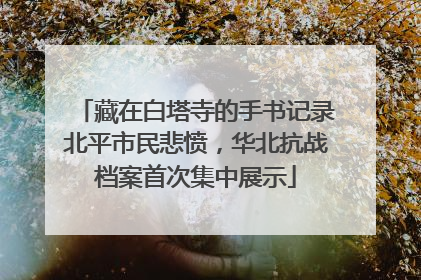 藏在白塔寺的手书记录北平市民悲愤，华北抗战档案首次集中展示