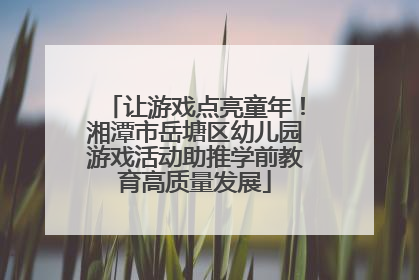 让游戏点亮童年！湘潭市岳塘区幼儿园游戏活动助推学前教育高质量发展