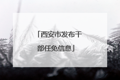 西安市发布干部任免信息