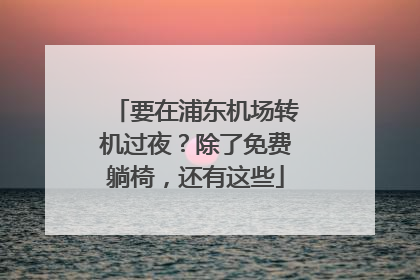 要在浦东机场转机过夜？除了免费躺椅，还有这些