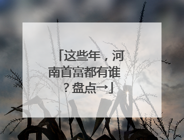 这些年，河南首富都有谁？盘点→
