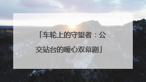 车轮上的守望者：公交站台的暖心双幕剧