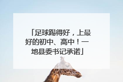 足球踢得好，上最好的初中、高中！一地县委书记承诺