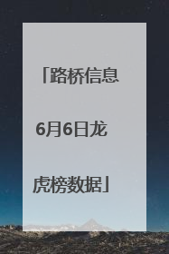 路桥信息6月6日龙虎榜数据