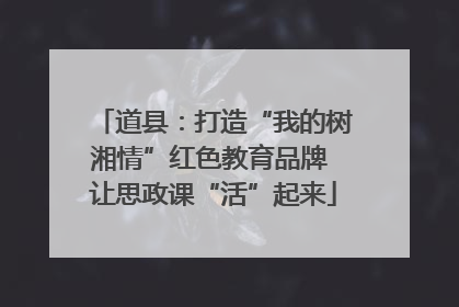 道县：打造“我的树湘情”红色教育品牌 让思政课“活”起来