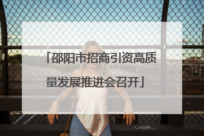 邵阳市招商引资高质量发展推进会召开