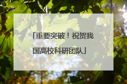 重要突破！祝贺我国高校科研团队
