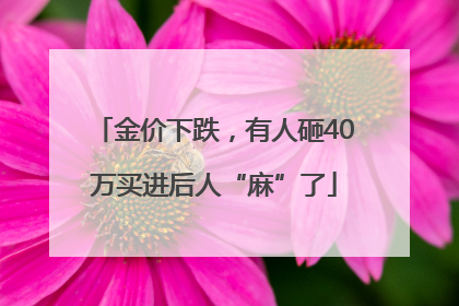 金价下跌，有人砸40万买进后人“麻”了