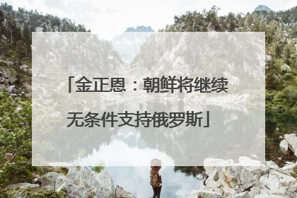 金正恩：朝鲜将继续无条件支持俄罗斯