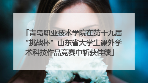 青岛职业技术学院在第十九届“挑战杯”山东省大学生课外学术科技作品竞赛中斩获佳绩