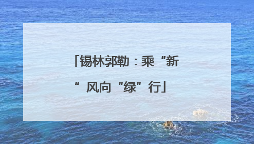 锡林郭勒：乘“新”风向“绿”行