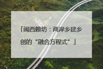 闽西赖坊：两岸乡建乡创的“融合方程式”