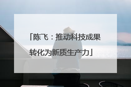 陈飞：推动科技成果转化为新质生产力